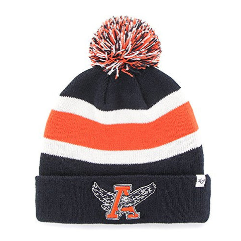Auburn Tigers Navy Blue Cuff "Breakaway" Beanie Hat with Pom - NCAA Cuffed Winter Knit Toque Cap