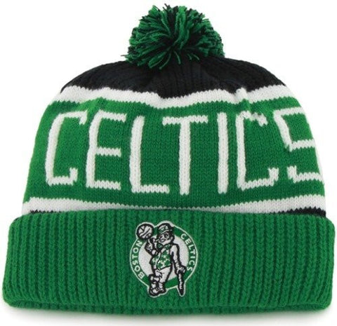 Boston Celtics Green Cuff "Calgary" Pom Beanie Cap - NBA Cuffed Knit Hat