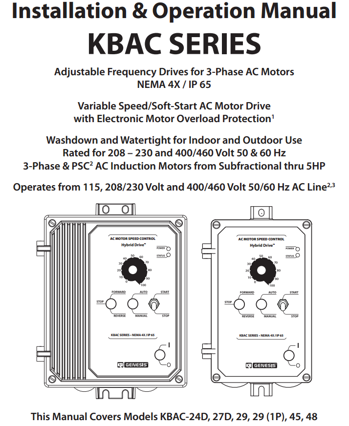 KB Electronics KBAC-24D AC motor control 9987 upc 024822099875 