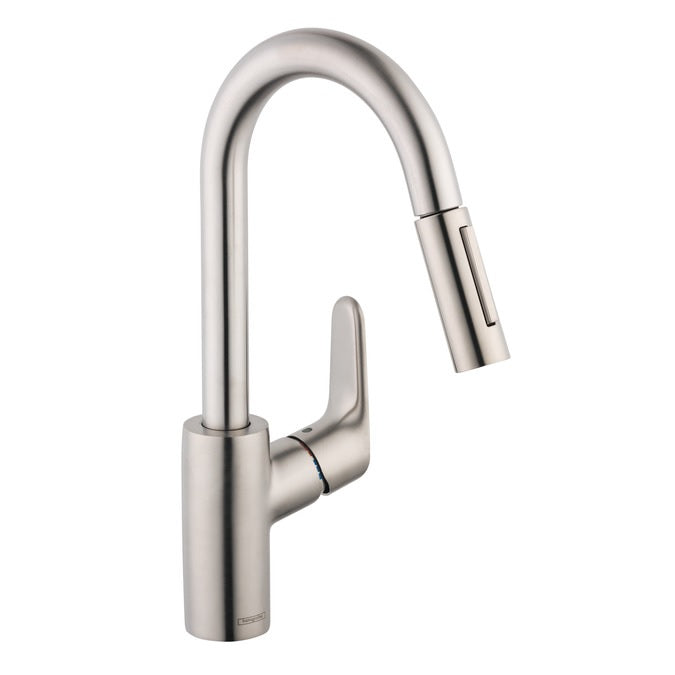 Hansgrohe Focus 2 Spray Pull Down Prep Kitchen Faucet In Steel
