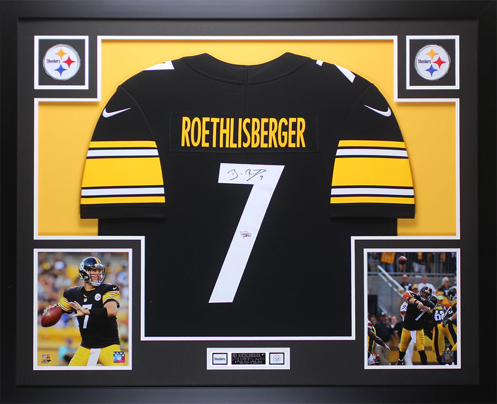 Ben Roethlisberger Autographed & Framed Black Pittsburgh Steelers Jersey Auto Fanatics COA