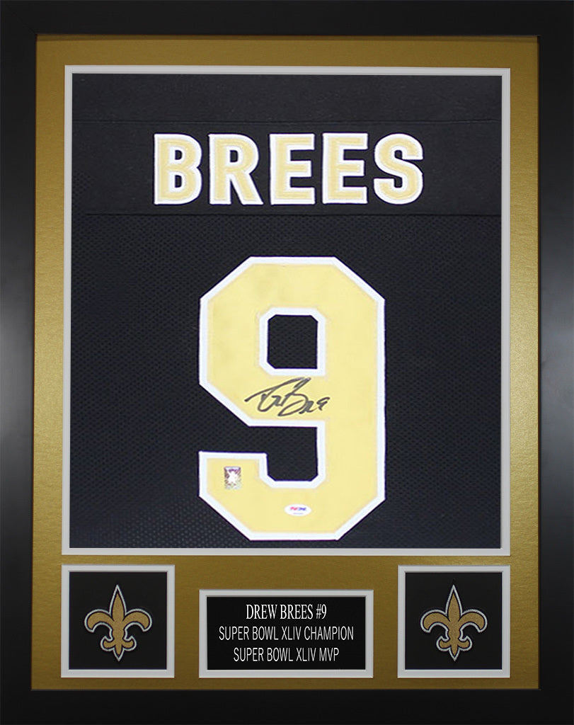 drew brees signed jersey framed