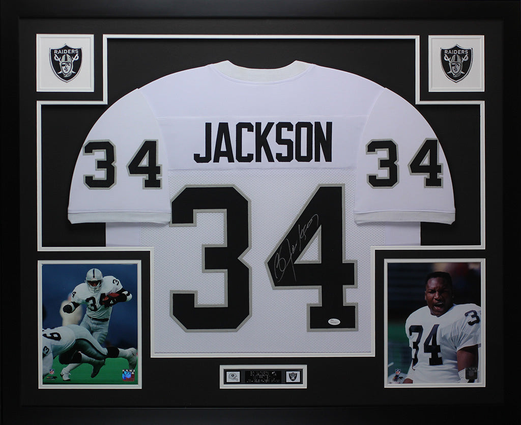 Bo Jackson Autographed and Framed White 