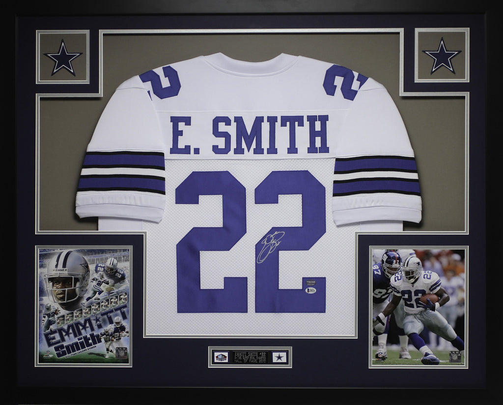 Emmitt Smith Autographed \u0026 Framed White 