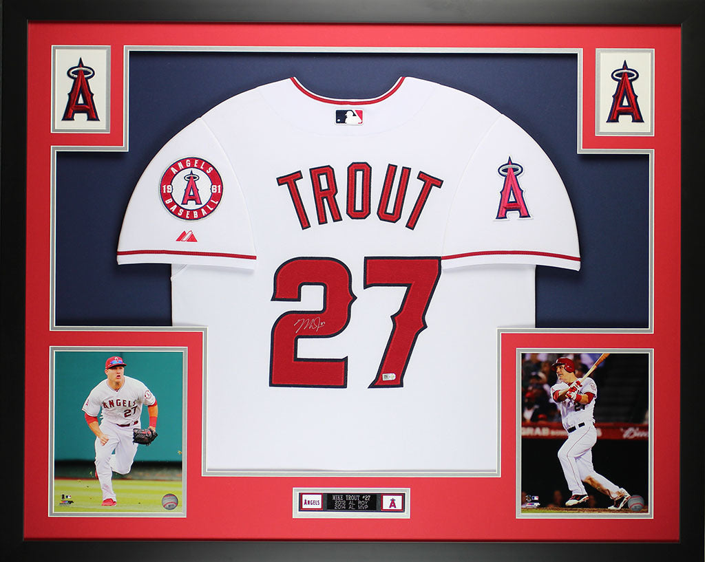 Mike Trout Autographed and Framed White 