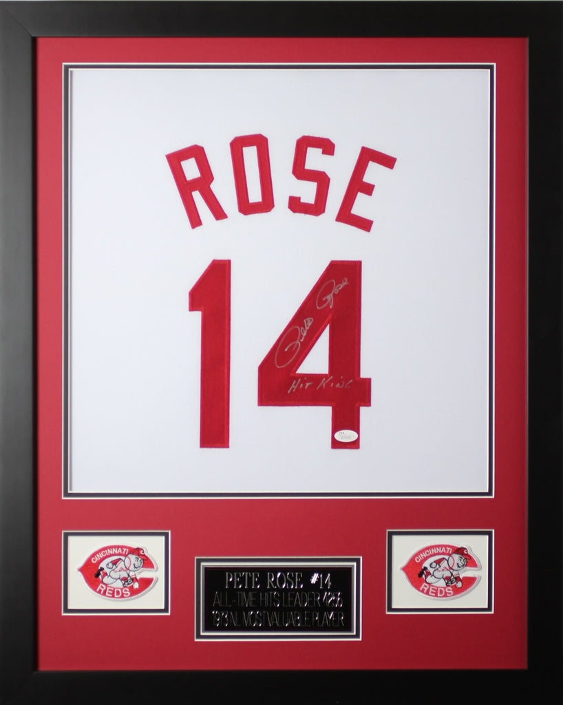 pete rose framed jersey