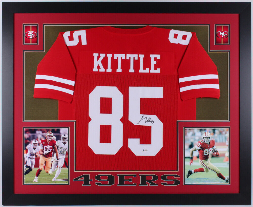 black and red george kittle jersey