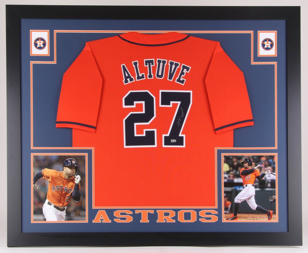 Jose Altuve Autographed Houston Navy Custom Baseball Jersey - JSA COA