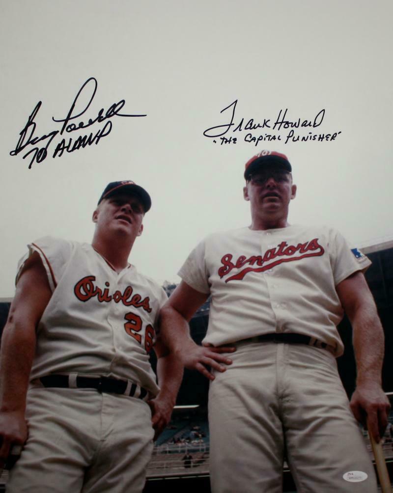 JSA W Authenticated Boog Powell/Frank Howard Autographed 16x20 Photo with Inscriptions