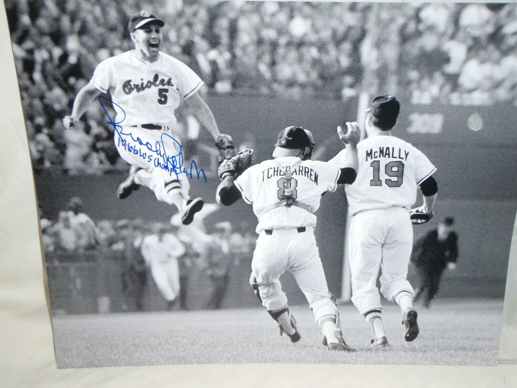 BALTIMORE ORIOLES BROOKS ROBINSON AUTOGRAPHED 16X20 WITH COA-1966 W/S CHAMPS 