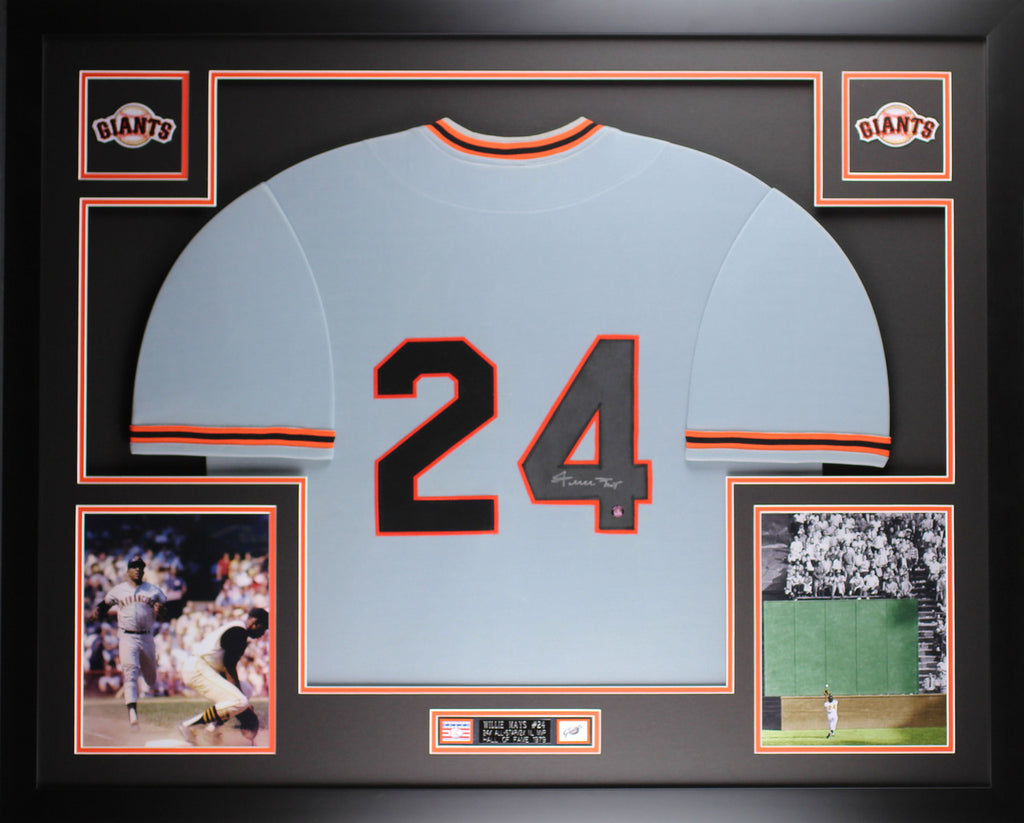Willie Mays Autographed \u0026 Framed Gray 