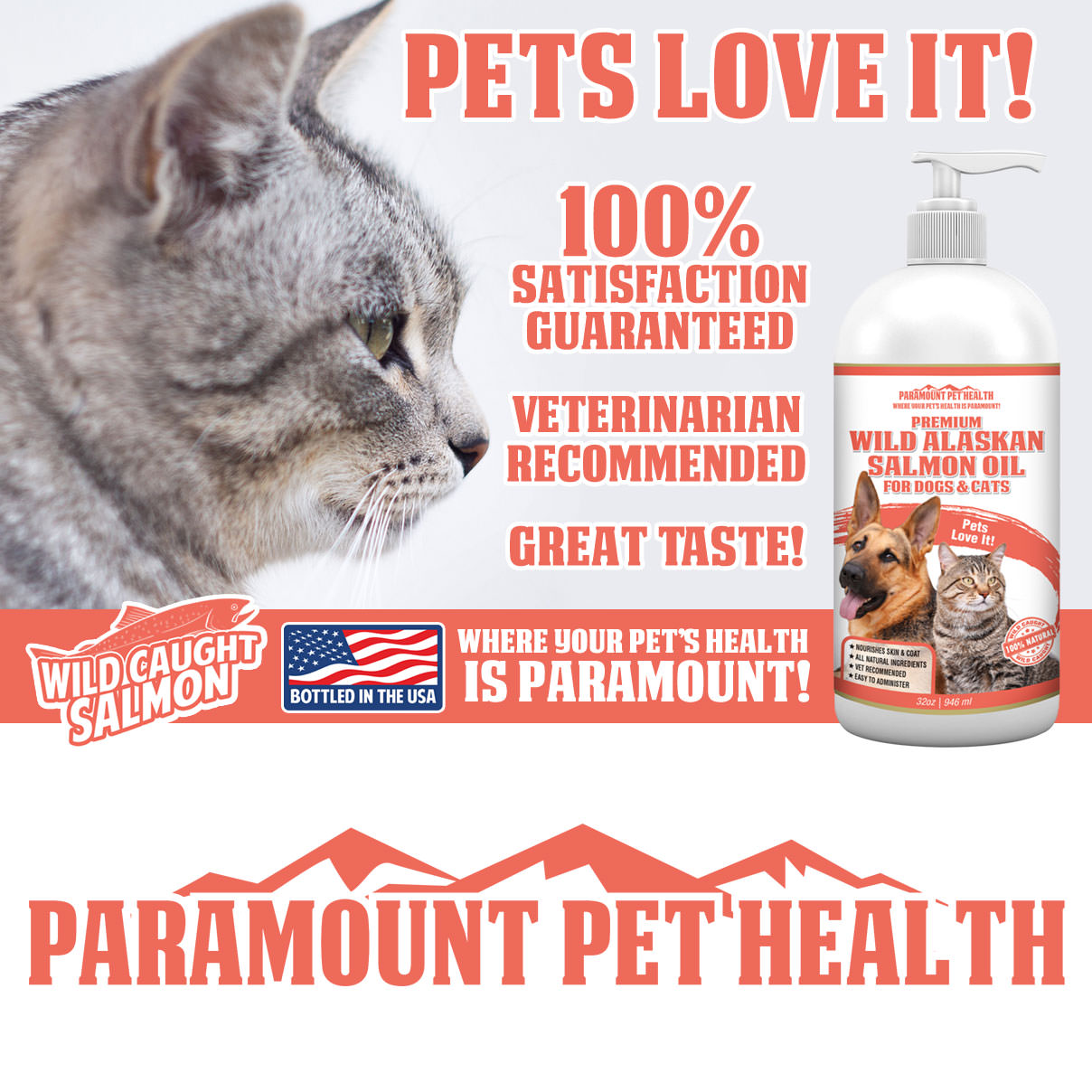 Pets Love Wild Alaskan Salmon Oil for Dogs and Cats