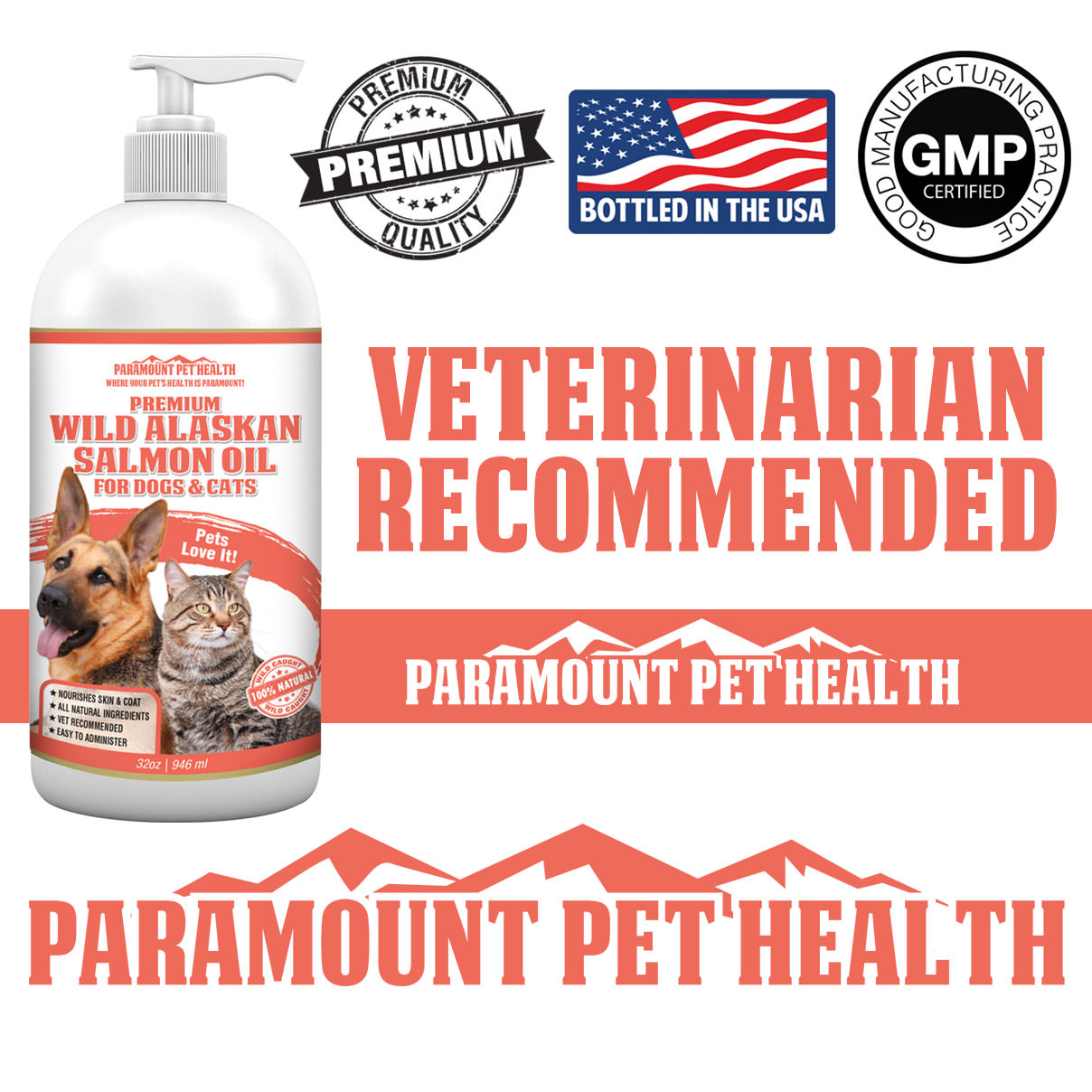 Wild Alaskan Salmon Oil for Dogs and Cats Vet Recommended