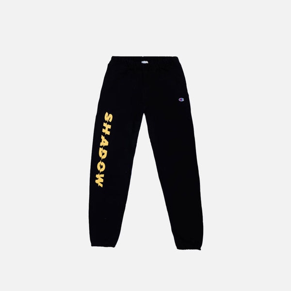 champion reverse weave banded bottom black sweatpants