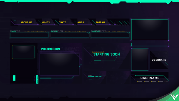 Cyberpunk Stream Package Animated Twitch Overlays Visuals By Impulse 8645