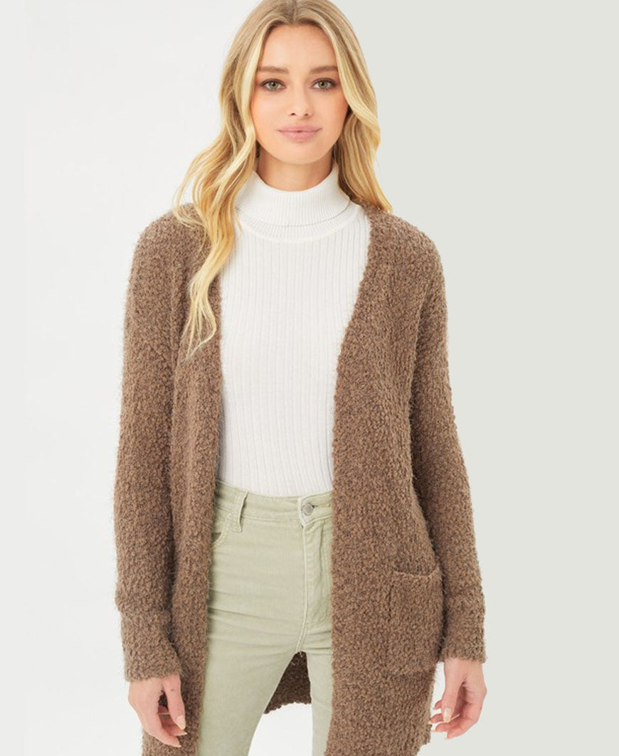 Coco Brown Popcorn Cardigan