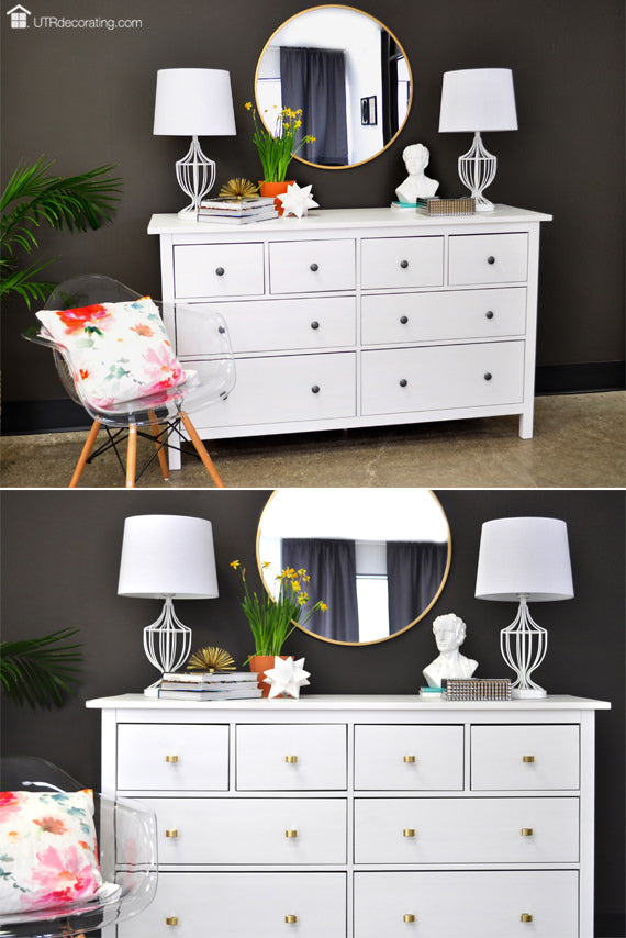 To take a dresser from boring to chic with minimal effort 