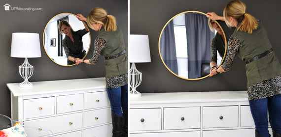 Hang & Level makes hanging this large mirror quick and easy, and with Déco Screws guarantee that it's secure.