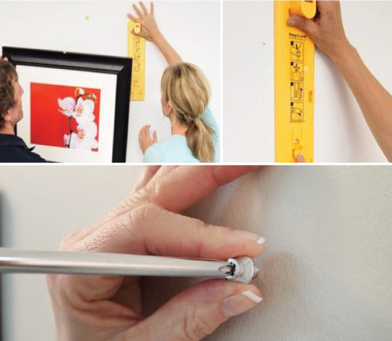 first steps in how to hang a large picture using Hang & Level and Déco Screws 