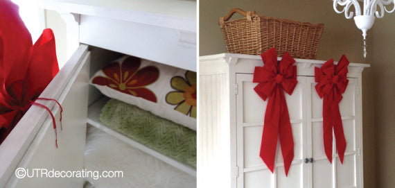 Add a touch Xmas to your guest bedroom with these red bows