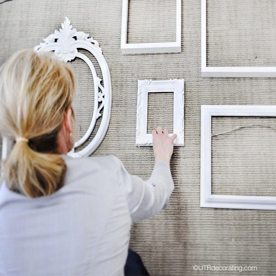 Spray paint frames on floor