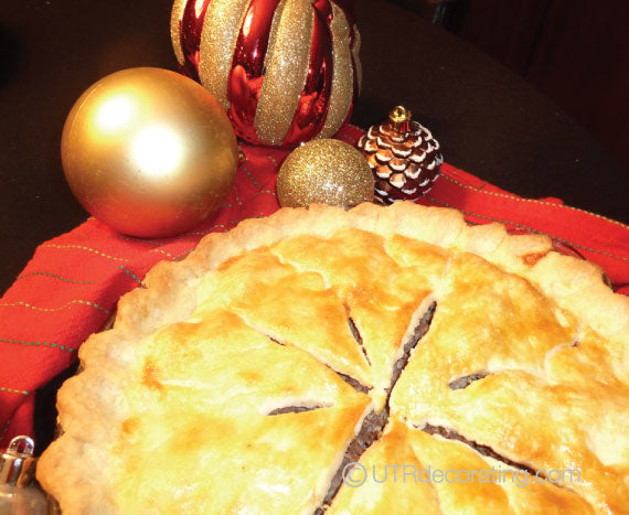 A tourtiere all baked ready to be eaten