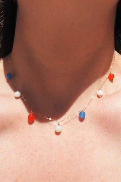 CHARMED BUBBLE BEAD NECKLACE - MINT