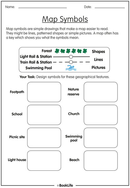 Map Symbols Activity Sheet – BookLife