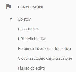 Analisi google analytics creare obiettivo