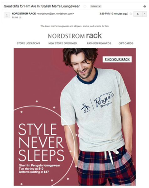 Segmentare la mailing list esempio Nordstrom