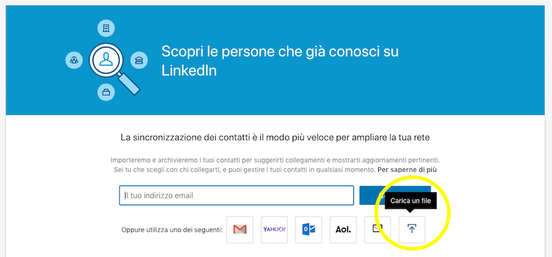 aggiungere contatti su LinkedIn