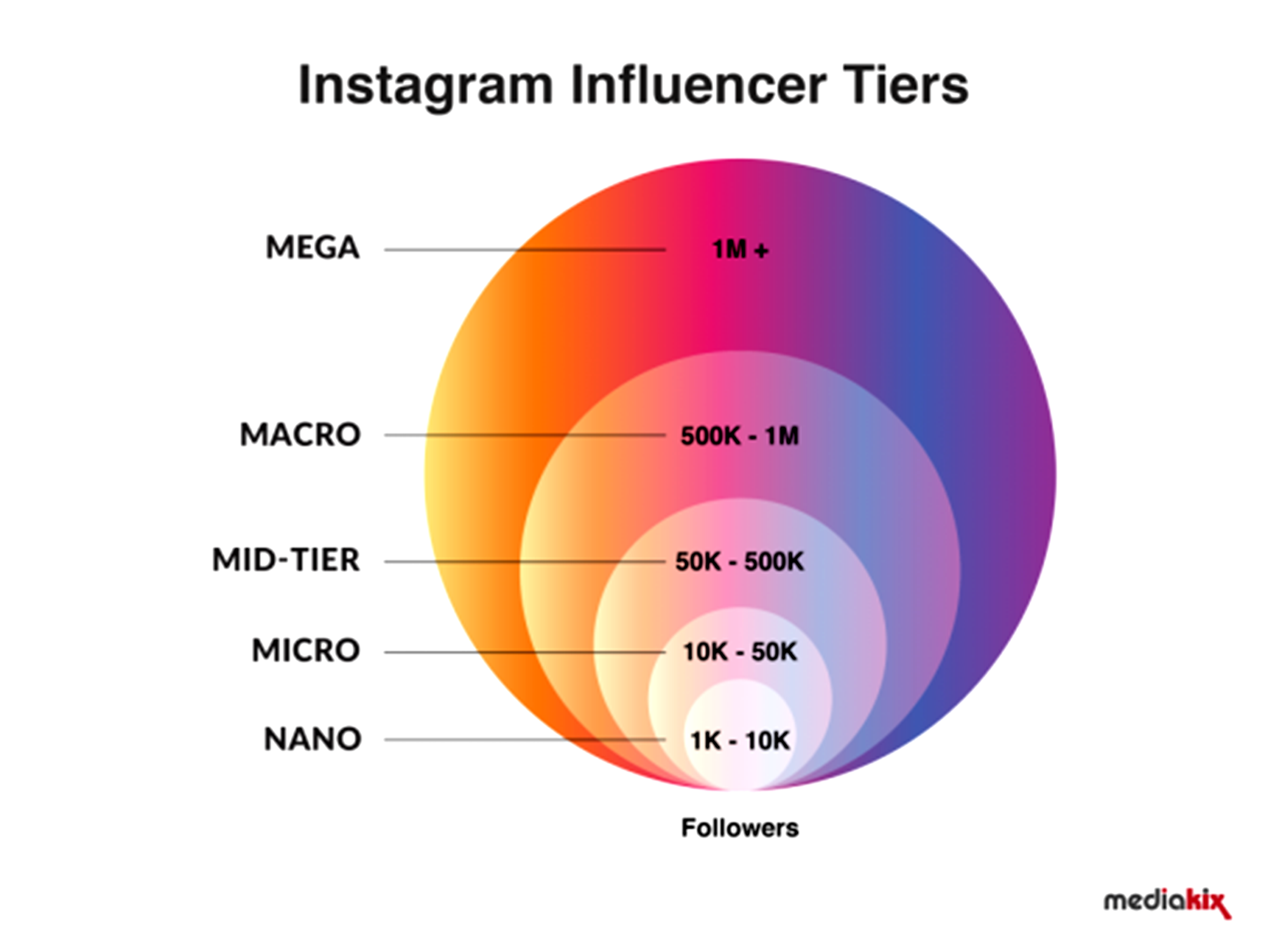 segmentazione influencer secondo Mediakix