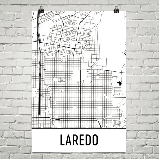 Borderless map print,... Laredo Colorful Street Map Poster Creative Home Decor 