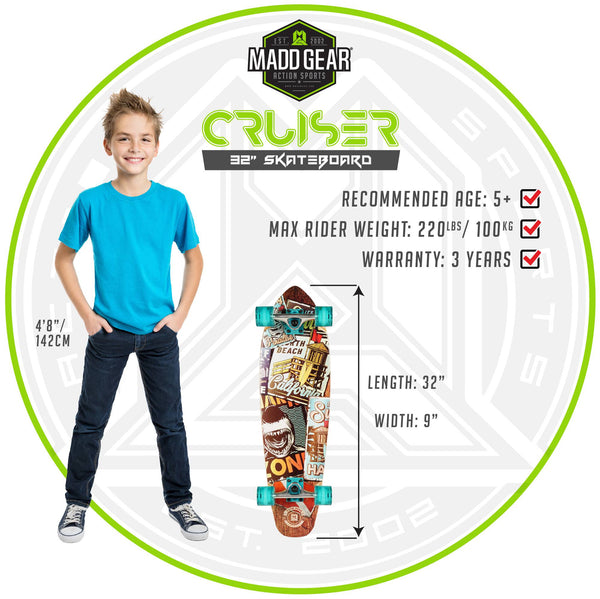 Terminal Spektakel propeller Madd Gear 32" Complete Cruiser Skateboard | Quality Kids Board – ULTGAR