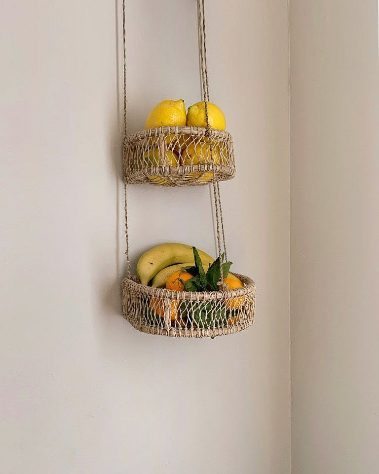 Jute hanging fruit basket 