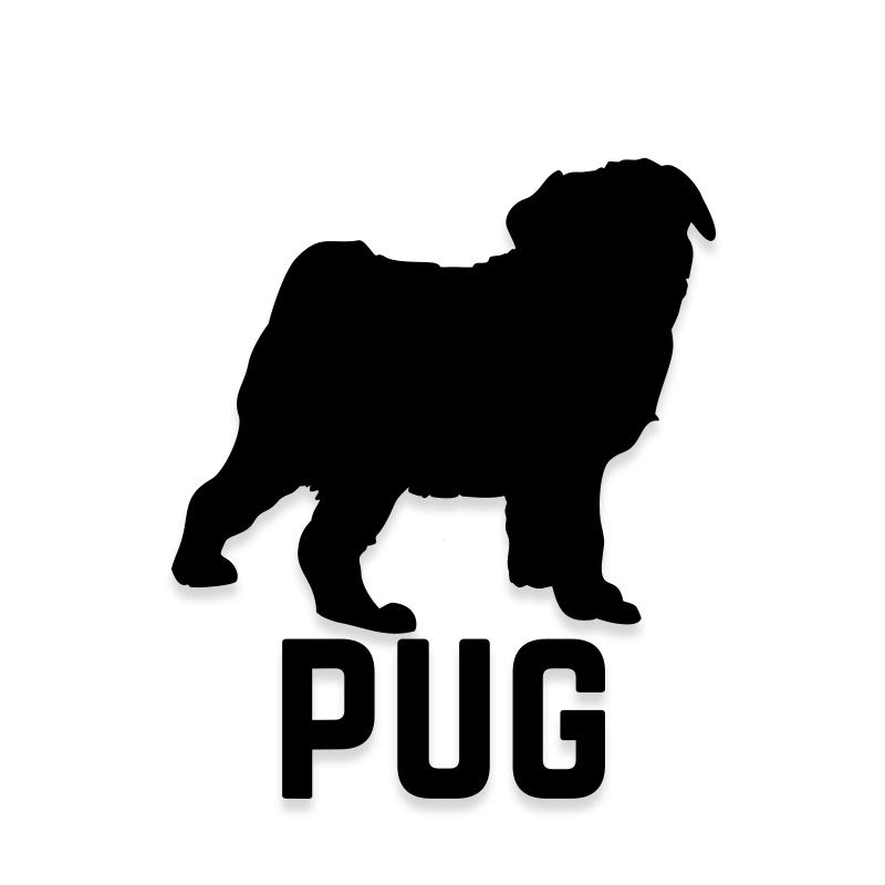 Pug Car Decal Dog Sticker for Windows – Decalfly