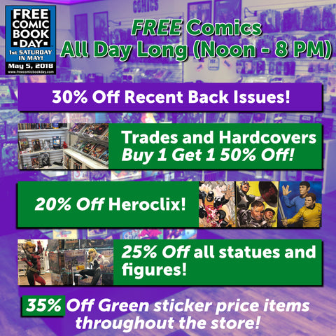 Free Comic Book Day Sales at The Freakopolis Geekery.