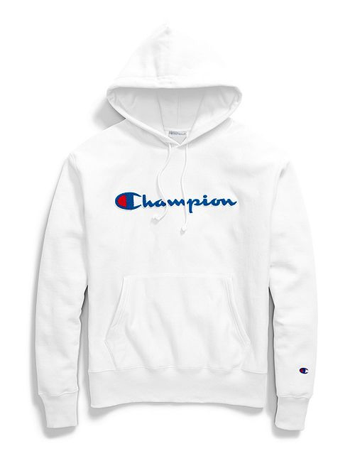 champion life men's reverse weave script logo pullover hoodie