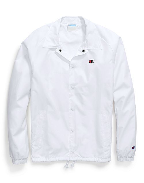 champion white coach jacket