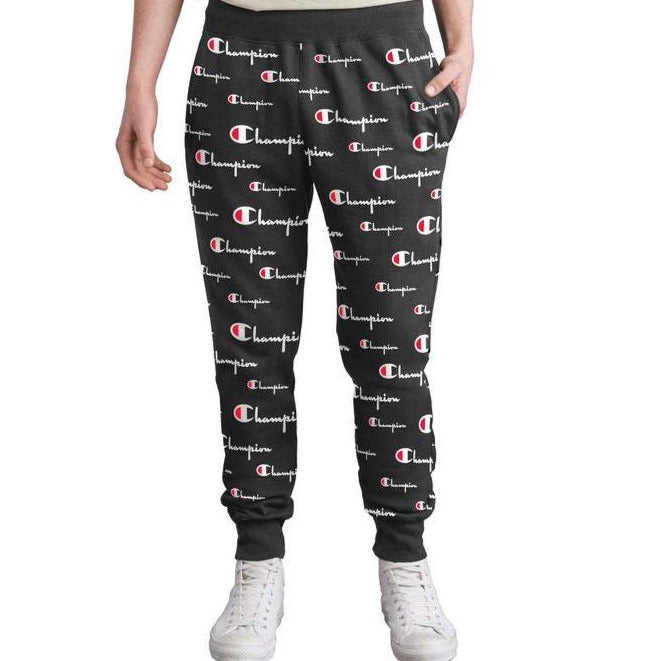 champion all over logo joggers