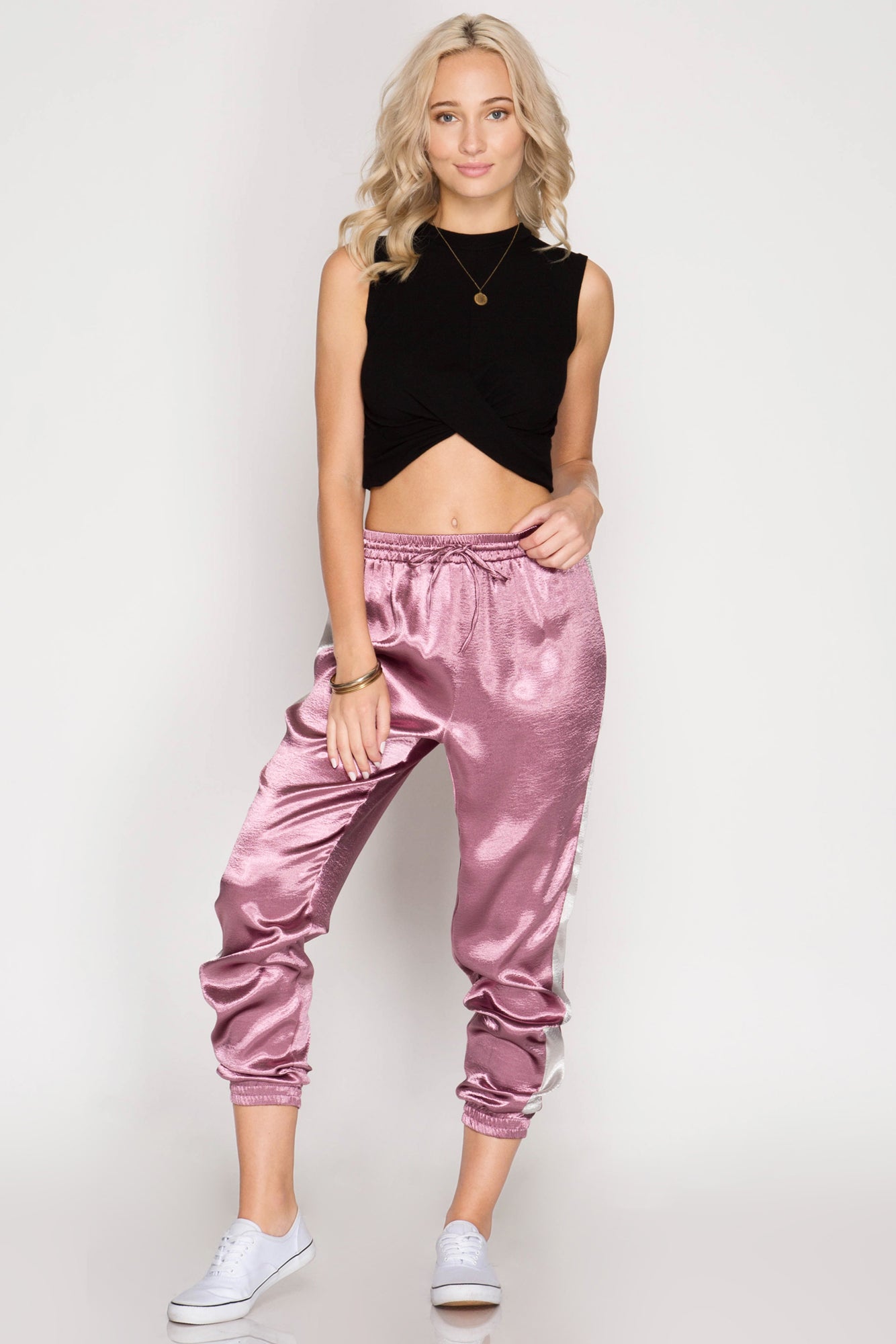 satin jogger pants