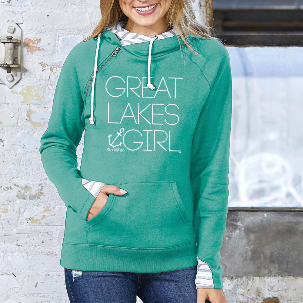 lake girl striped sweatshirt