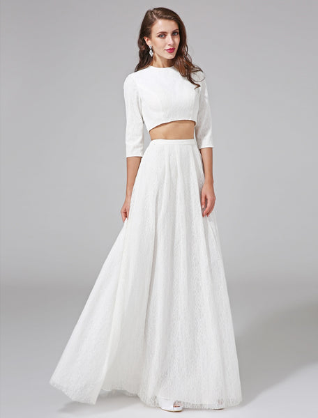 two piece casual wedding dress