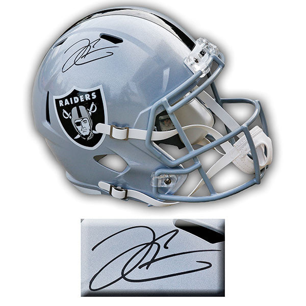 Bo Jackson Oakland Raiders Signed Autographed Football Visor w/Helmet –