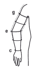 Measuring guide for graduated compression arm sleeves