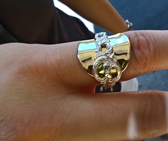 Two-Tone Pierced Norwegian Spoon Ring