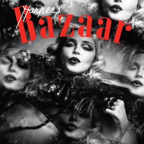 Madonna: Gunmetal baroque rings, HARPER’S BAZAAR collectible cover and inside book