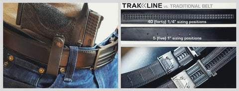 Kore Gun Belts for concealed carry iwb, owb or appendix carry.  Kore ratchet gun belts for EDC and CCW use. 