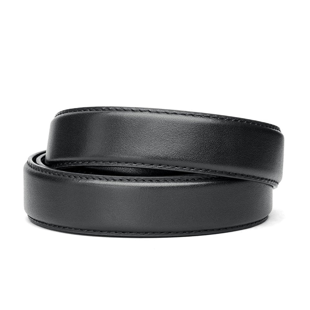 BLACK SLIM FULL GRAIN CLASSIC LEATHER BELT 1.25