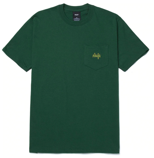 HUF Haze Script Pocket T-Shirt Forest Gr &hellip;
